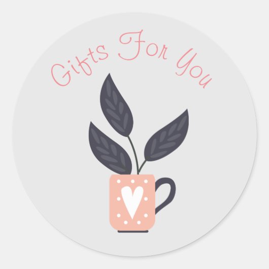 Pflanze Art Modernes Design Geschenkmarken Runder Aufkleber (Vorderseite)