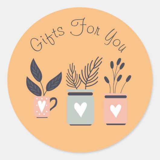 Pflanze Art Modernes Design Geschenkmarken Runder Aufkleber (Vorderseite)