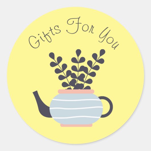 Pflanze Art Modernes Design Geschenkmarken Runder Aufkleber (Vorderseite)