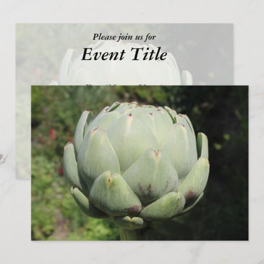 Pflanze Artichoke. Einladung (Vorne/Hinten)