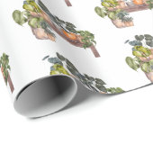 Pflanze auf der Bank Geschenkpapier (Rolleneckpunkt)