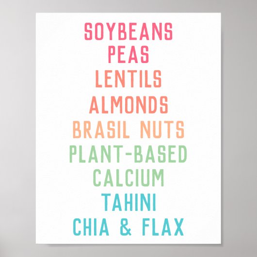 Pflanze auf Kalziumquellen Vegane Ernährung Poster (Vorne)
