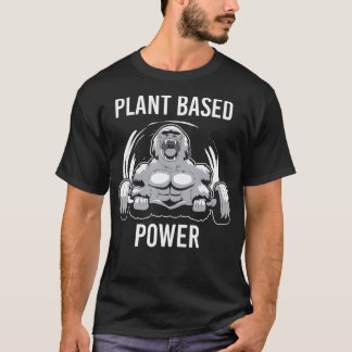 Pflanze auf Power Vegan Gorilla Gym Fitness Bodybu T-Shirt