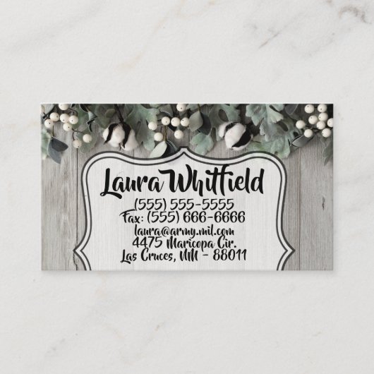 Pflanze aus Baumwolle der Visitenkarte (Vorderseite)