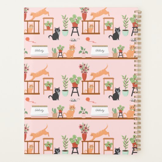 Pflanze aus gegossenem Haus und Niedliche glücklic Planer (Rückseite)