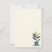 Pflanze aus gepolstertem Haus, Monogramm Dankeskarte (Vorderseite)