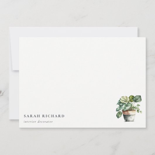 Pflanze aus gepolstertem Leafy House Botanisch Mitteilungskarte (Vorderseite)