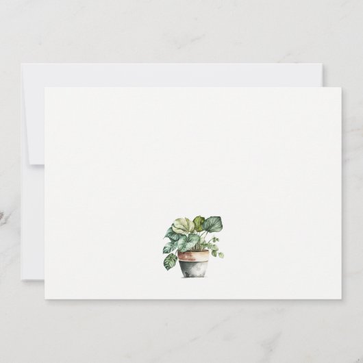 Pflanze aus gepolstertem Leafy House Botanisch Mitteilungskarte (Rückseite)
