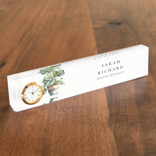 Pflanze aus gepolstertem Leafy House Botanisch Namensplakette (Seite)