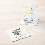 Pflanze aus gepolstertem Leafy House Botanisch Rechteckiger Pappuntersetzer (Vor Ort)