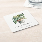 Pflanze aus gepolstertem Leafy House Botanisch Rechteckiger Pappuntersetzer (angewinkelt)