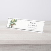 Pflanze aus gepolstertem Leafy House Botanisch Schreibtischnamensplakette (Vorderseite )