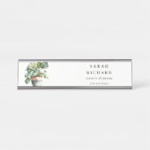 Pflanze aus gepolstertem Leafy House Botanisch Schreibtischnamensplakette (Vorderseite )