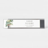 Pflanze aus gepolstertem Leafy House Botanisch Schreibtischnamensplakette (Vorderseite )