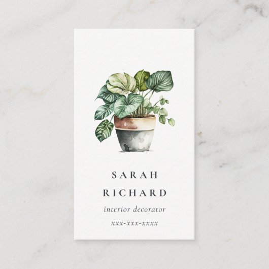 Pflanze aus gepolstertem Leafy House Botanisch Visitenkarte (Vorderseite)