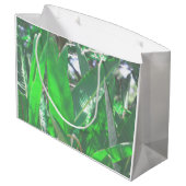 Pflanze aus grünem Blattbanan, pastellfarben Große Geschenktüte (Rückseite Schrägansicht)