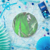 Pflanze aus grünem Blattbanan, pastellfarben Pappteller (Party)