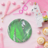 Pflanze aus grünem Blattbanan, pastellfarben Pappteller (Party)