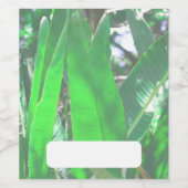 Pflanze aus grünem Blattbanan, pastellfarben Weinetikett (Einzelnes Label)