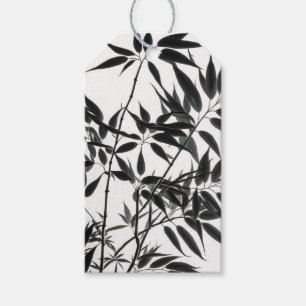 Pflanze aus schwarzem und weißem Bambus Geschenkanhänger