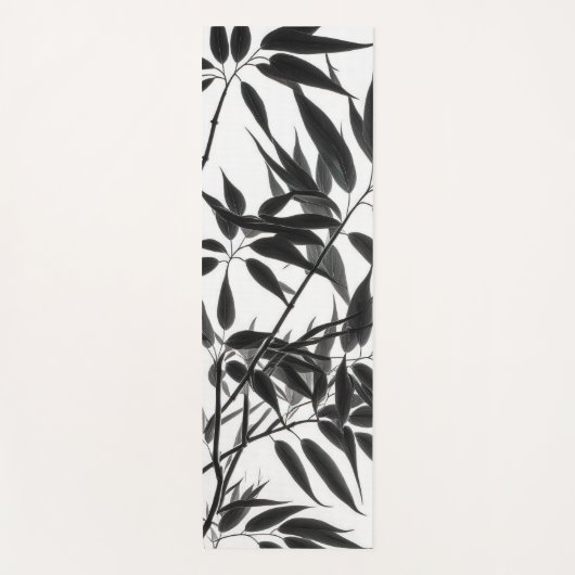 Pflanze aus schwarzem und weißem Bambus Yogamatte (Vorderseite)