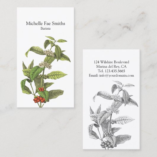 Pflanze Barista Café Spezialist Visitenkarte (Vorne/Hinten)