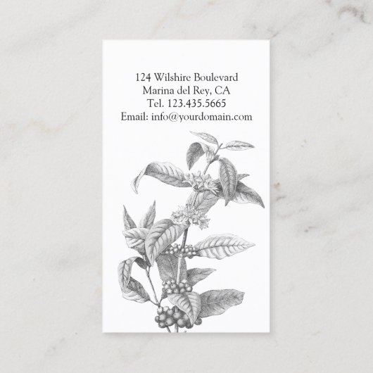 Pflanze Barista Café Spezialist Visitenkarte (Rückseite)