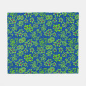 Pflanze-basierte Muster (6).grün, blau (BG) Fleecedecke (Vorderseite (Horizontal))