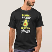 Pflanze-basierter Protein-Power Avocado Design Veg T-Shirt (Vorderseite)