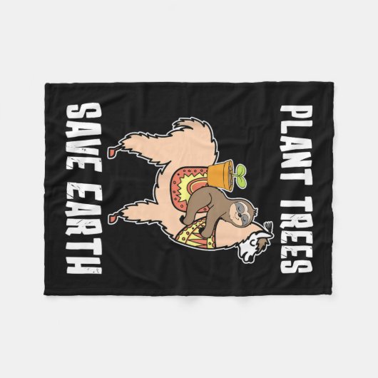 Pflanze Bäume Rettete Earth Sloth und Lama Alpaca Fleecedecke (Vorderseite (Horizontal))