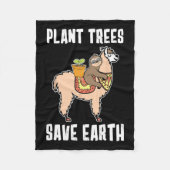 Pflanze Bäume Rettete Earth Sloth und Lama Alpaca Fleecedecke (Vorderseite)