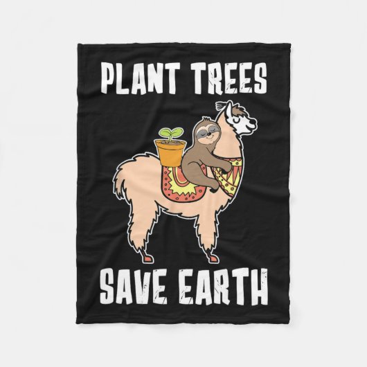 Pflanze Bäume Rettete Earth Sloth und Lama Alpaca  Fleecedecke (Vorderseite)