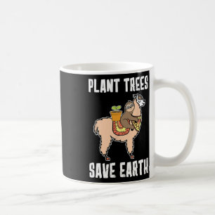 Pflanze Bäume Rettete Earth Sloth und Lama Alpaca  Kaffeetasse