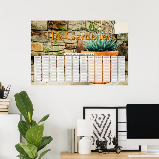 Pflanze benutzerdefinierte Terminkalender Poster (Heimbüro)