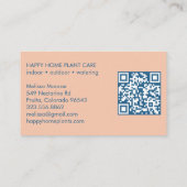 Pflanze Betreuung Pflanze Sitzen Niedlicher QR-Cod Visitenkarte (Rückseite)
