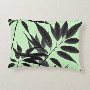 Pflanze "Black and Mint Green" Dekokissen