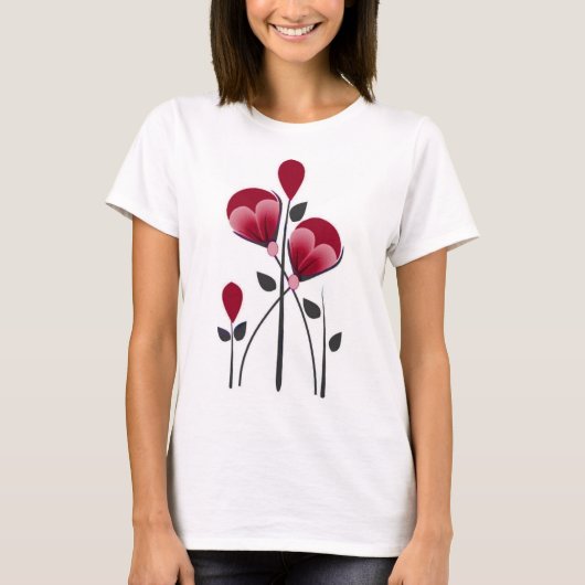 Pflanze, Blätter und Blume Tee Shirt (Vorderseite)