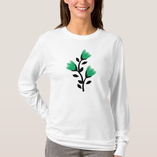 Pflanze, Blätter und Blume Tee Shirt (Vorderseite)