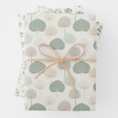 Pflanze Blattgrün beige-graue Neutrale Geschenkpapier Set (Beispiel)