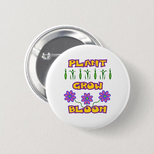 Pflanze blühen Zitat rosa Blume Gelber Text Button (Vorne & Hinten)