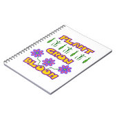 Pflanze blühen Zitat rosa Blume Gelber Text Notizblock (Linke Seite)