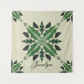 Pflanze Botanischer Garten Boho Green Mandala Name Wandteppich (Vorderseite)