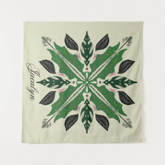 Pflanze Botanischer Garten Monstera Mandala Wandteppich (Vorderseite (Horizontal))