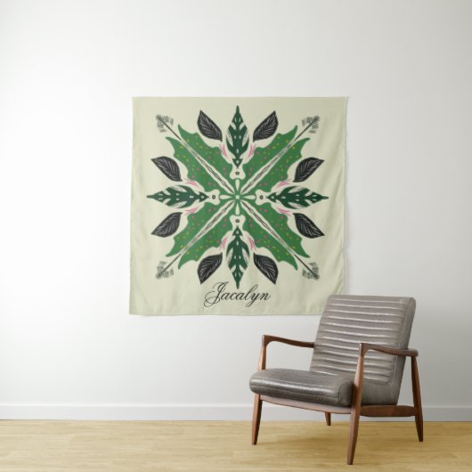 Pflanze Botanischer Garten Monstera Mandala Wandteppich (Beispiel)