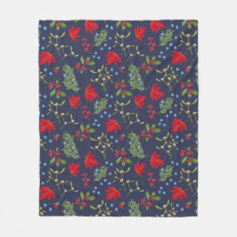 Pflanze Botanisches Muster Urlaub im Herbst Fleecedecke