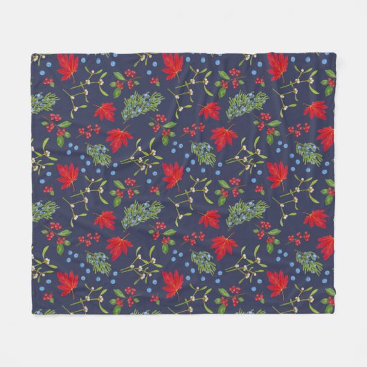 Pflanze Botanisches Muster Urlaub im Herbst Fleecedecke (Vorderseite (Horizontal))