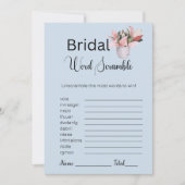Pflanze Bridal Blue Word Scramble Game Einladung (Vorderseite)
