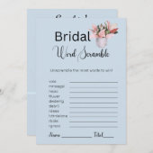 Pflanze Bridal Blue Word Scramble Game Einladung (Vorne/Hinten)