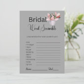 Pflanze Bridal Gray Word Scramble Game Einladung (Stehend Vorderseite)