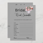 Pflanze Bridal Gray Word Scramble Game Einladung (Vorne/Hinten)